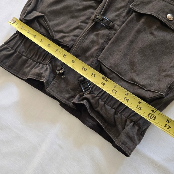 Liz Claiborne Vintage Brown Cotton Utility Cargo Vest Buckle Zip Small RN 52002 - Picture 9 of 9